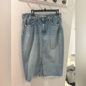 Zara denim midi skirt